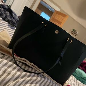 Tory Burch hunter green large tote